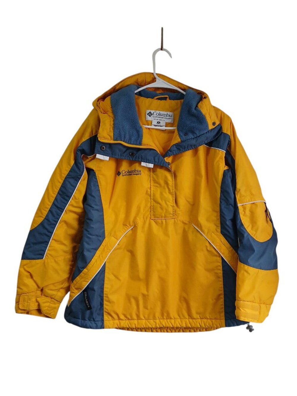 Vintage Y2K Columbia Sportswear Pull Over Ski Jacket Yello and Gray Size Medium